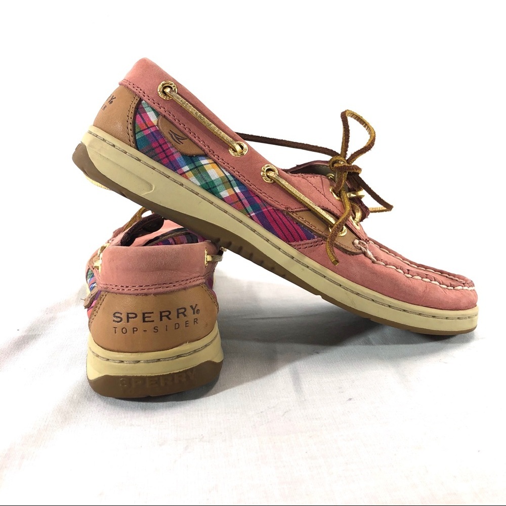 Sperry pink plaid cute slip on